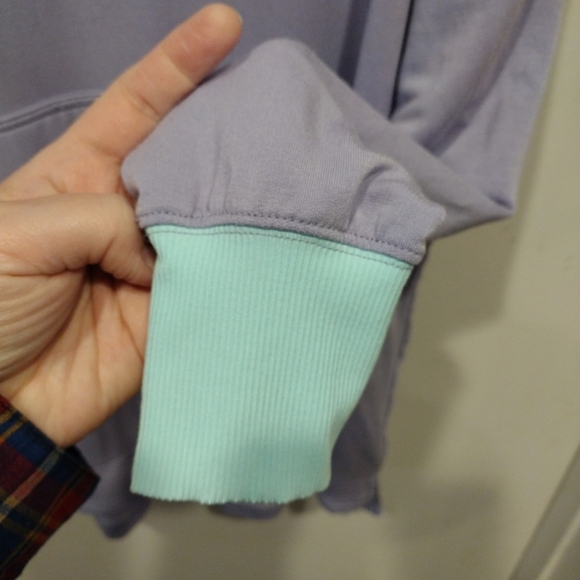 Jambys House Hoodie Women's Purple Modal Blend Comfy Pullover Shirt Sz L Slouchy - Picture 5 of 7